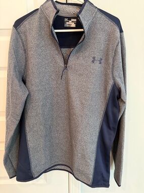 Under Armour Grey and Navy Quarter-Zip Pullover Size Medium